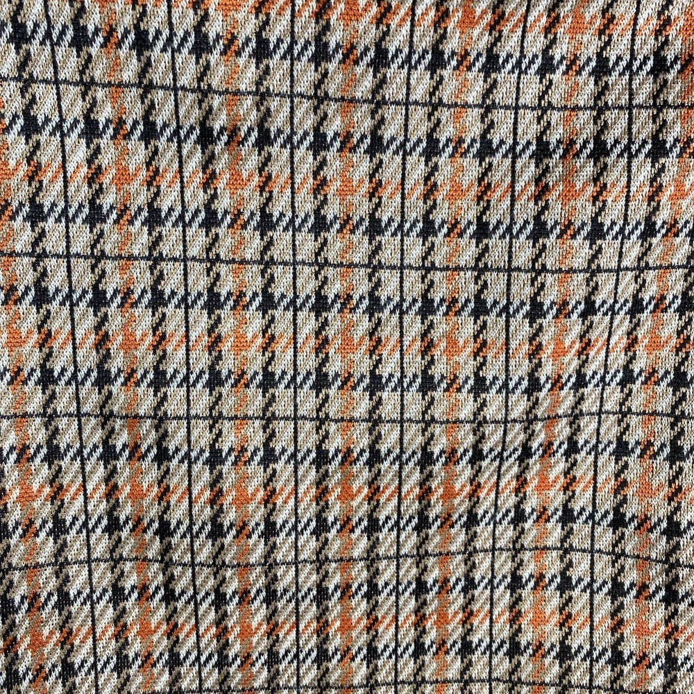 Windsor Orange Black Houndstooth Plaid Mini Skirt Side Slit PS4532FWD Size M - Picture 2 of 7